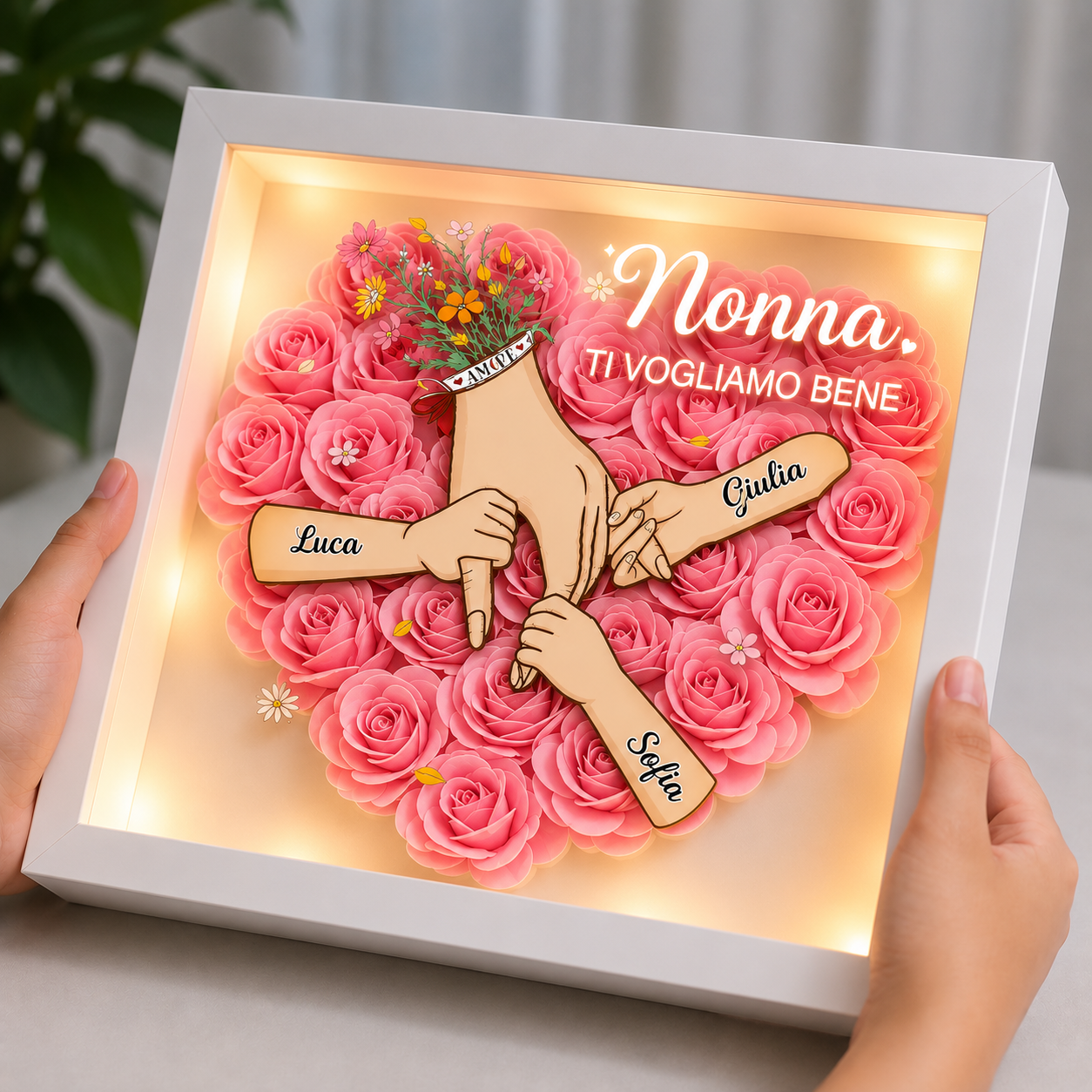 Quadro dell’Amore Personalizzato – Mamma & Nonna ❤️