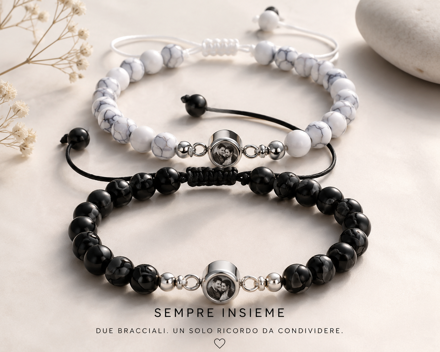 ❤️ Bracciali di Coppia con Foto Segreta