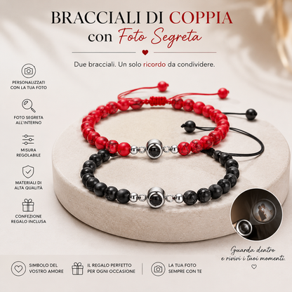 ❤️ Bracciali di Coppia con Foto Segreta