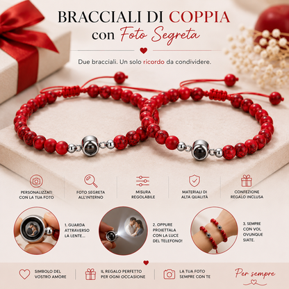 ❤️ Bracciali di Coppia con Foto Segreta