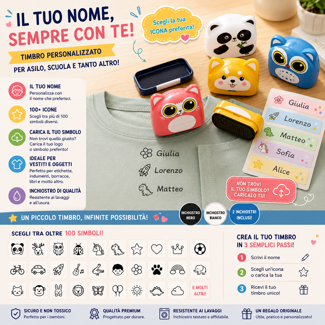 Timbro Personalizzato Premium per Vestiti