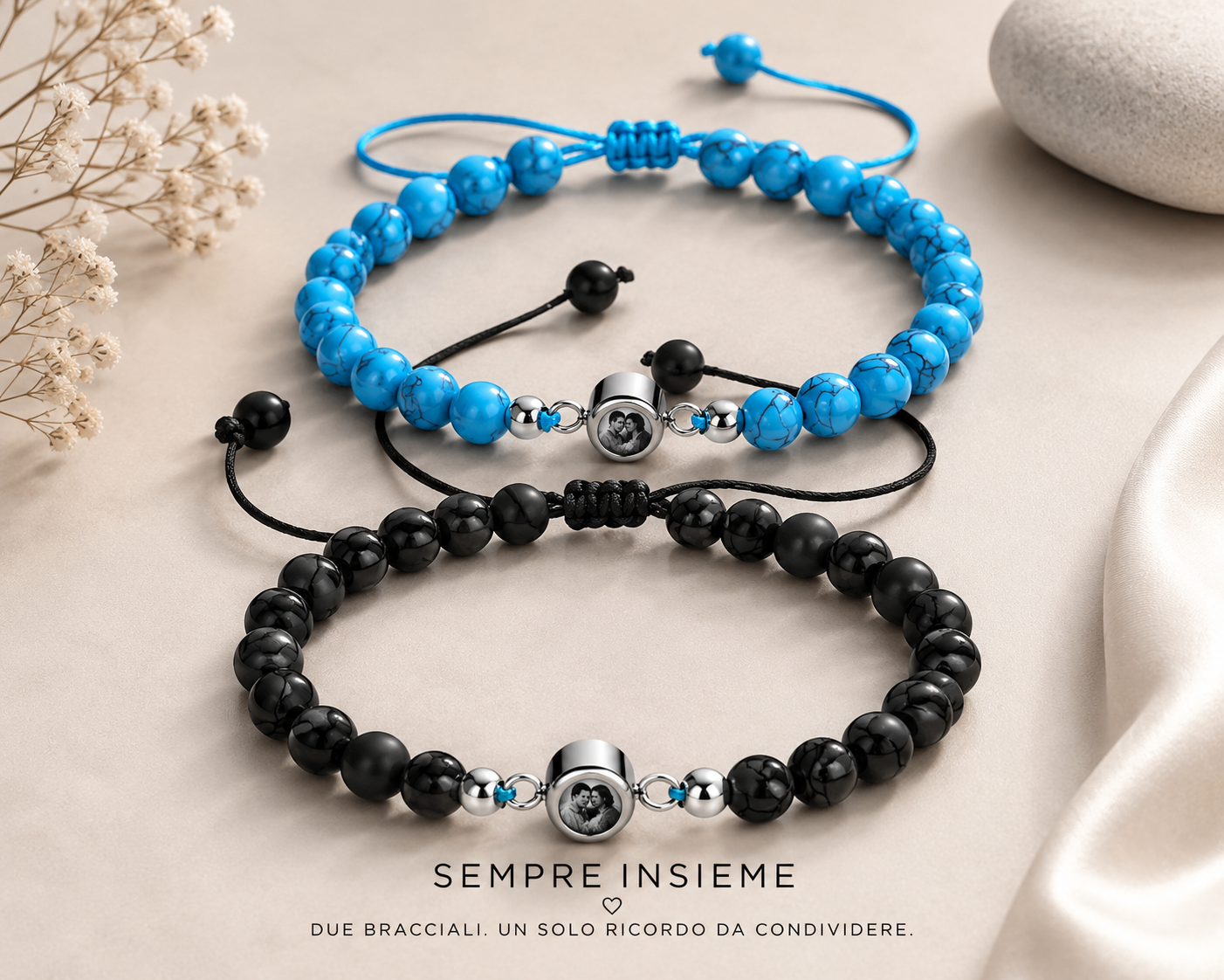 ❤️ Bracciali di Coppia con Foto Segreta