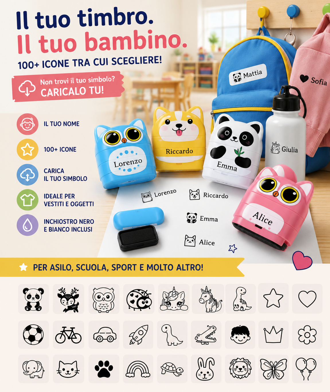 Timbro Personalizzato Premium per Vestiti