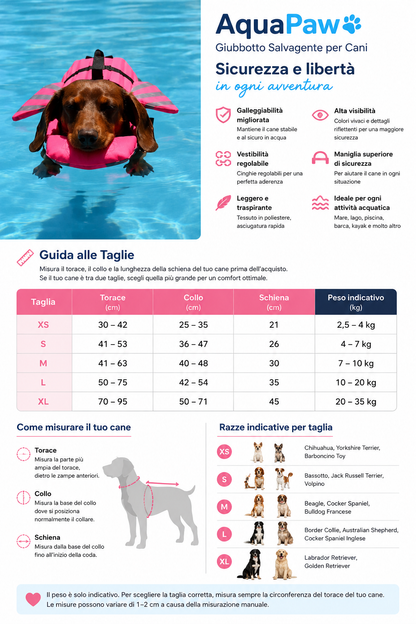 AquaPaw – Giubbotto Salvagente per Cani