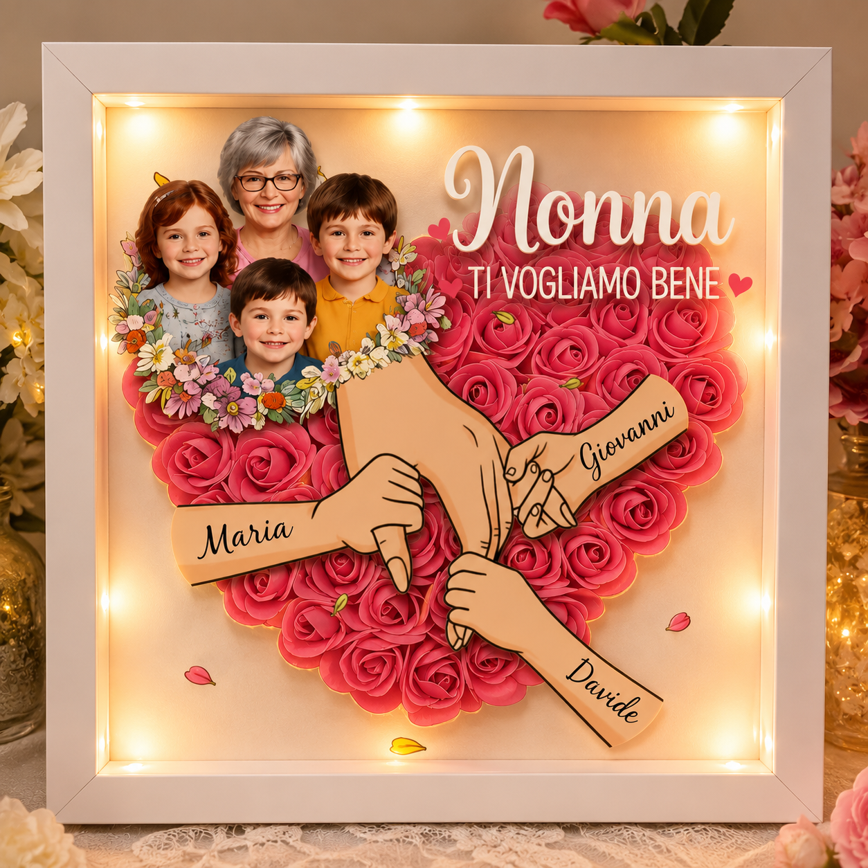 Quadro dell’Amore Personalizzato – Mamma & Nonna ❤️