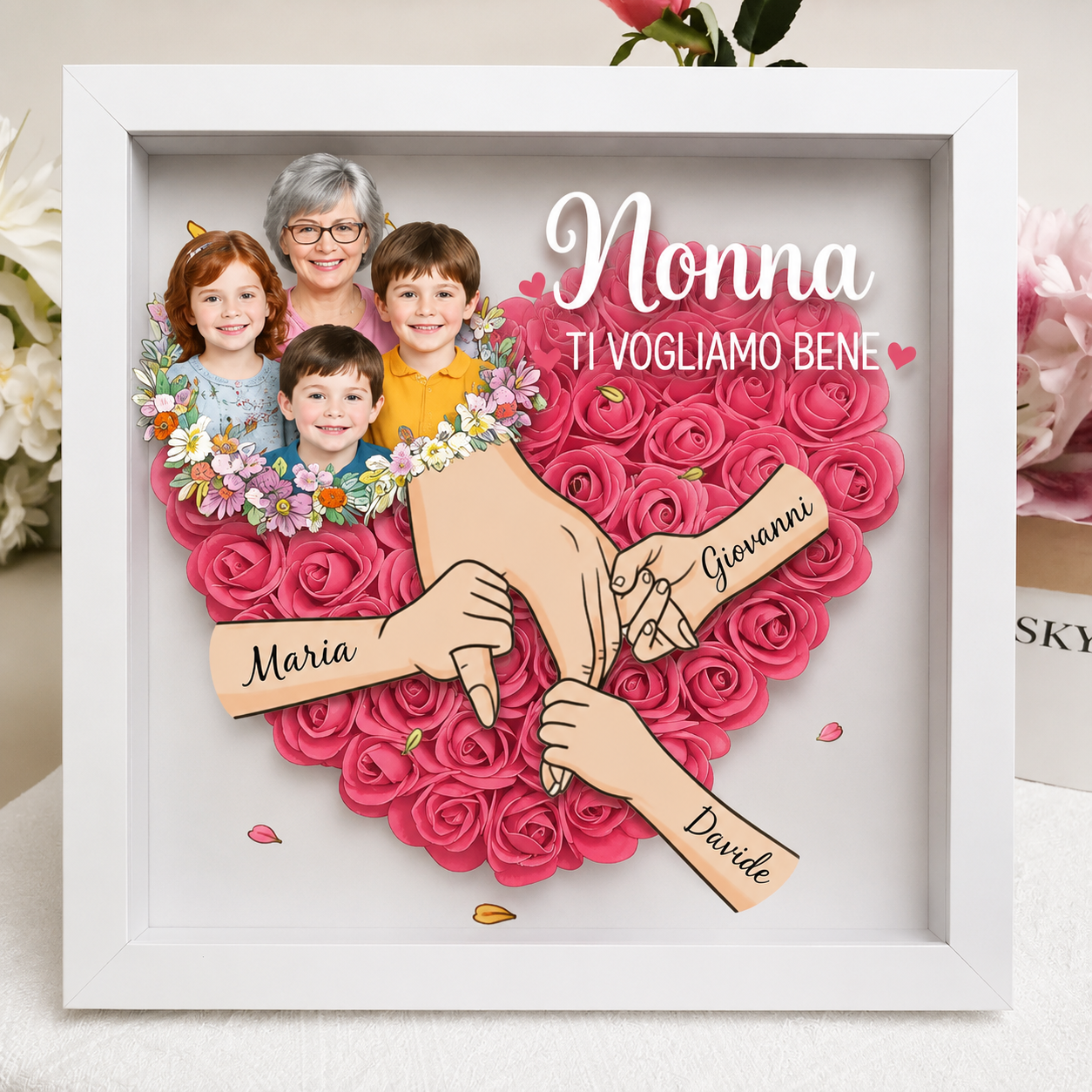 Quadro dell’Amore Personalizzato – Mamma & Nonna ❤️