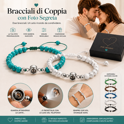 ❤️ Bracciali di Coppia con Foto Segreta