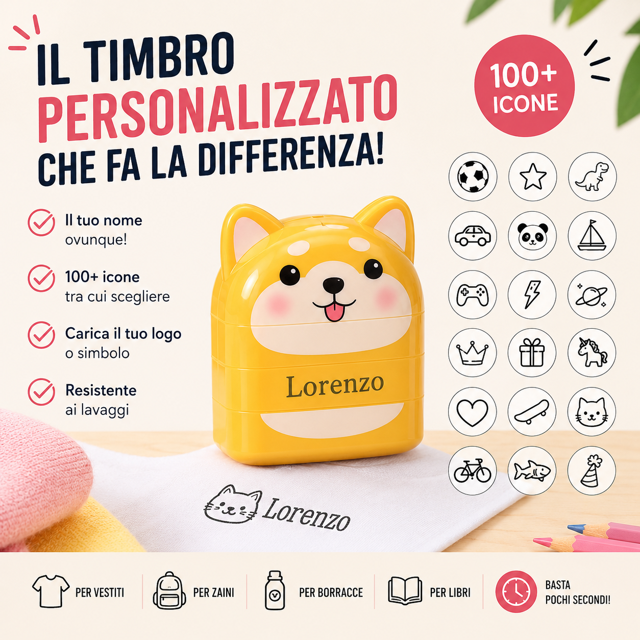 Timbro Personalizzato Premium per Vestiti